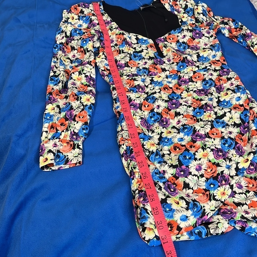 ⭐️ NWOT- Zara floral print long-sleeve mini dress- size XS - Picture 11 of 11